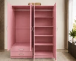 Elegant Modern Wardrobe with 4 Doors, 2 Mirror Panels and 2 Drawer Units - Image 4