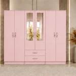 Modern Luxury Wardrobe with 6 Doors, Mirrors and Drawer Storage