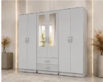 Stylish Spacious 6 Door Closet with Central Mirrored Doors - Image 2