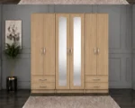 Stylish Mirrored Wardrobe with 6 Spacious Doors and Drawers | Modern Bedroom Furniture for Clothes, Bedding and Everyday Essentials - Image 2