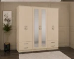 Spacious Wardrobe with 6 Doors, Mirrors and Storage Drawers | Stylish Contemporary Bedroom Storage Unit for Everyday Organisation - Image 5