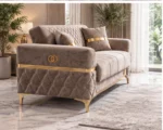 ORION Turkish Luxury Quilted Sofa Plush Velvet - Diamond Quilted Backrest & Premium Comfort - Image 3