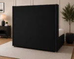 Luxury Black Velvet Ottoman King Size Bed – Spacious Storage & Stylish Upholstered Design - Image 4