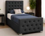 Modern Charcoal Black Florida Single Bed Frame - Luxury 3ft Bed - Image 2