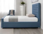 Designer Blue Florida Single Bed with Mattress - Premium Upholstered Bed - Image 3