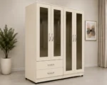 Stylish 4 Door Wardrobe with 4 Integrated Mirror Doors and 2 Large Storage Drawers - Image 2