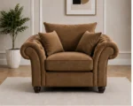 Nicole Mocha Brown 1 Seater Sofa – Luxury Rolled Armchair (Copy)