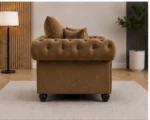 Nicole Mocha Brown 1 Seater Sofa – Luxury Rolled Armchair (Copy) - Image 2