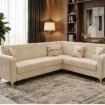 ORION Turkish Luxury Corner Sofa Plush Velvet  - Vertical Channel Design & Premium Comfort