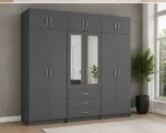 Luxury Bedroom Storage Solution 6 Door Wardrobe with 2 Mirrors & Drawers - Image 2