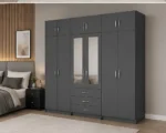 Luxury Bedroom Storage Solution 6 Door Wardrobe with 2 Mirrors & Drawers - Image 3