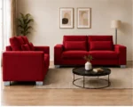 Stylish Sofa Set Red – Modern 3+2 Seater Seating for Elegant Living Room - Image 2