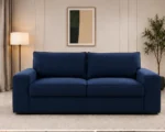 Modern Navy Blue 2-Seater Sofa | Elegant Luxury Living Room Couch - Image 4