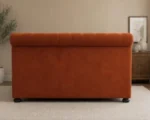 Contemporary Orange Velvet Sleigh Bed - Double 4ft6 Bed Frame - Image 4