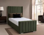 Forest Green Single Bed – Stylish 3ft Panelled Frame with Premium Upholstered Finish - Image 2