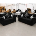 Black 3+2 Seater Chesterfield Sofa Suite – Luxury Tufted Rolled Arm Sofas