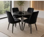 Stylish Round Dining Room Table with Four Comfortable Chairs - Image 3