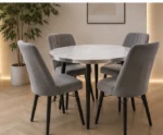 Modern Home Dining Table Set with Round Table and 4 Chairs - Image 3
