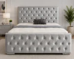 Contemporary Light Silver Florida King Bed – 5ft 180 × 200 cm Stylish Tufted Design - Image 2