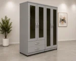 Premium Bedroom Storage Wardrobe with 4 Doors, 4 Mirror Panels and 2 Convenient Drawers - Image 2