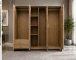 Contemporary Oak Wardrobe – 6 Door Design with Built-In Drawers - Image 2