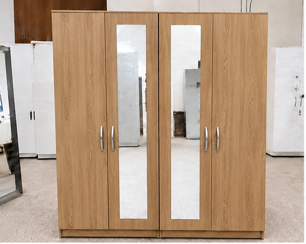 Functional 4-Door Wardrobe 4 Door Full-Length Mirrored Wardrobe – Premium Modern Clothes Storage for Bedroom - Image 1
