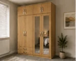 Modern Mirrored 4 Door Wardrobe with Spacious Drawer Storage - Image 2