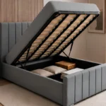 Graphite Grey King Ottoman Bed – Stylish 180×200cm Upholstered Frame with Hidden Storage