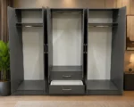 Elegant Contemporary Wardrobe with Six Doors and Mirrored Panels - Image 3