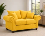 Yellow 2 Seater Chesterfield Sofa – Luxury Tufted Rolled Arm Sofa