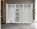 Ivory White 6 Door Wardrobe – Elegant Storage for Contemporary Bedrooms - Image 2