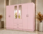 Modern Luxury Wardrobe with 6 Doors, Mirrors and Drawer Storage - Image 2