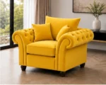 Nicole Mustard Yellow Lounge Chair – Stylish 1 Seater Luxury Sofa - Image 3