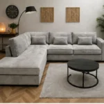 Modern Light Grey L-Shaped Sectional Sofa | Elegant Luxury Corner Couch