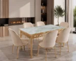 Contemporary Dining Table and 6 Chairs | Stylish 6 Seater Dining Set - Image 3