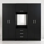 Black Finish 6 door Wardrobe with 3 Drawers – Premium Storage for Modern Bedrooms