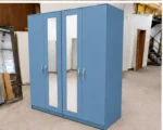 Contemporary 4 Door Mirrored Wardrobe with Full-Length Mirrors – Stylish Clothes Storage Furniture - Image 3