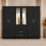 Premium Bedroom Storage Cabinet with 6 Doors and Mirrored Panels