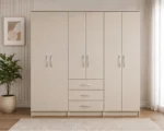 Elegant Bedroom Wardrobe with 6 Doors Organised Storage with Three Drawers