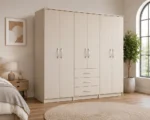 Elegant Bedroom Wardrobe with 6 Doors Organised Storage with Three Drawers - Image 2