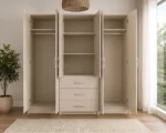Elegant Bedroom Wardrobe with 6 Doors Organised Storage with Three Drawers - Image 4