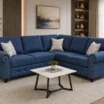 Blue Luxury Corner Sofa – Elegant Design, Comfort & Timeless Appeal