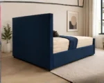 Elegant Blue Florida Upholstered King Size Bed – 5ft with Mattress Included - Image 3