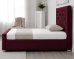 Contemporary Burgundy Velvet Florida Single Bed -90 × 190 cm Bed - Image 3