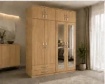 Stylish 4 Door Mirrored Wardrobe with 4 Convenient Drawers - Image 3