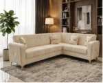 ORION Turkish Luxury Corner Sofa Plush Velvet  - Vertical Channel Design & Premium Comfort - Image 2