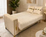 Luxury Turkish Sofa Bed – 3 Seater Sofa Bed with Gold Accents