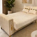 Luxury Turkish Sofa Bed – 3 Seater Sofa Bed with Gold Accents