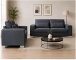 Luxury Dark Grey Sofa Set – Modern 2+3 Seater Living Room Furniture - Image 2