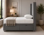 Charcoal Grey 3ft Storage Bed – Sleek Upholstered Ottoman Style - Image 3